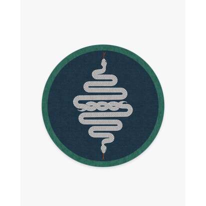 Venom Sapphire Rug by Jonathan Adler - 185 Round cm - All-In-One Rug