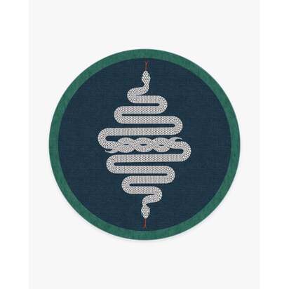 Venom Sapphire Rug by Jonathan Adler - 245 Round cm - All-In-One Rug
