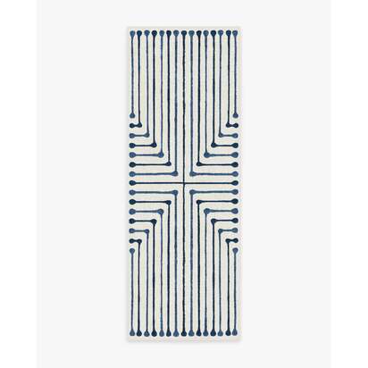 Inkdrop Slate Blue Rug by Jonathan Adler - 75 x 215 cm - All-In-One Rug