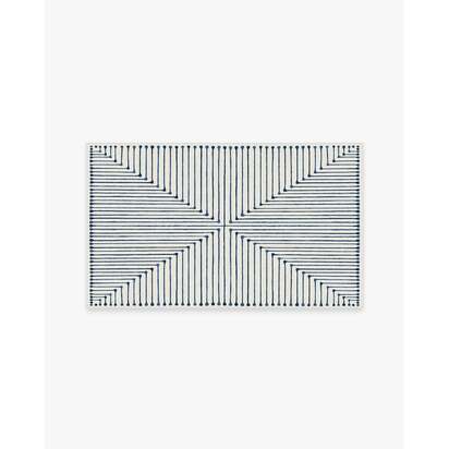 Inkdrop Slate Blue Rug by Jonathan Adler - 90 x 150 cm - All-In-One Rug