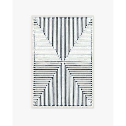 Inkdrop Slate Blue Rug by Jonathan Adler - 120 x 185 cm - All-In-One Rug