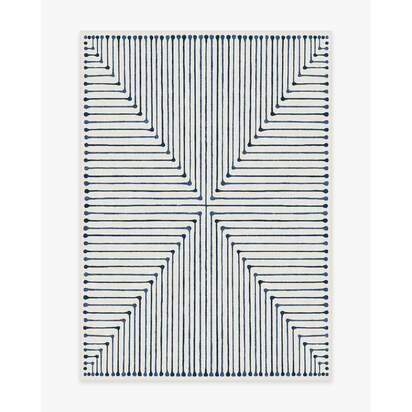 Inkdrop Slate Blue Rug by Jonathan Adler - 150 x 215 cm - All-In-One Rug