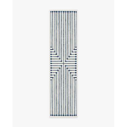 Inkdrop Slate Blue Rug by Jonathan Adler - 150 x 215 cm - All-In-One Rug