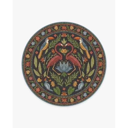 Birds Of A Feather Rug by Iris Apfel - 245 Round cm - All-In-One Rug
