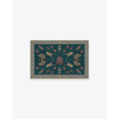 Flutterby Teal Rug by Iris Apfel - 60 x 90 cm - All-In-One Rug