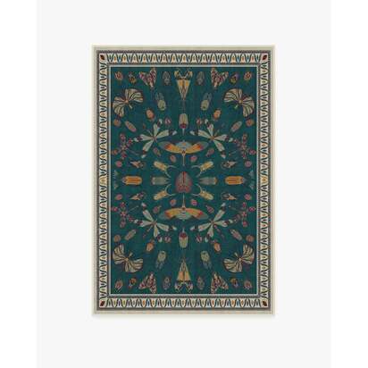 Flutterby Teal Rug by Iris Apfel - 120 x 185 cm - All-In-One Rug