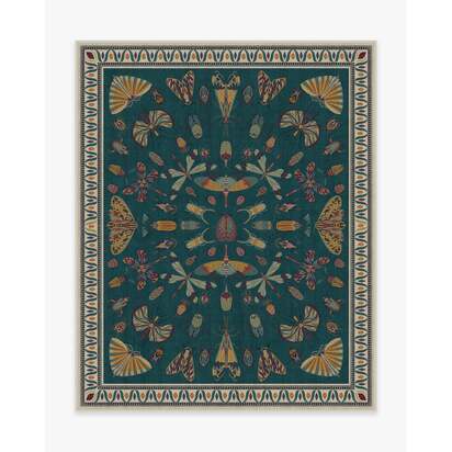 Flutterby Teal Rug by Iris Apfel - 245 x 305 cm - All-In-One Rug