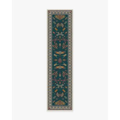 Flutterby Teal Rug by Iris Apfel - 245 Round cm - All-In-One Rug