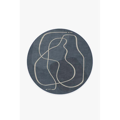 Strova Dusk Blue Rug - 185 Round cm - All-In-One Rug