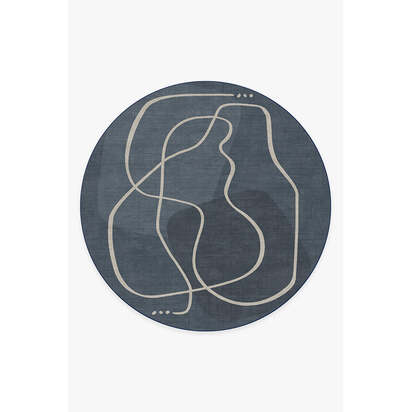 Strova Dusk Blue Rug - 245 Round cm - All-In-One Rug