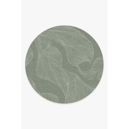 Sana Sage Green Rug - 245 Round cm - All-In-One Rug
