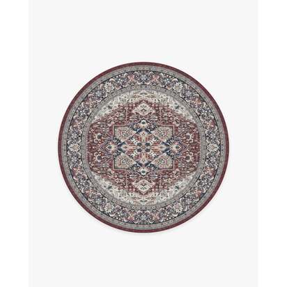 Hendesi Heriz Bordeaux Rug - 185 Round cm - All-In-One Rug