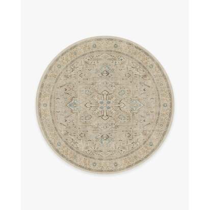 Kamran Ivory Opal Rug - 245 Round cm - All-In-One Rug