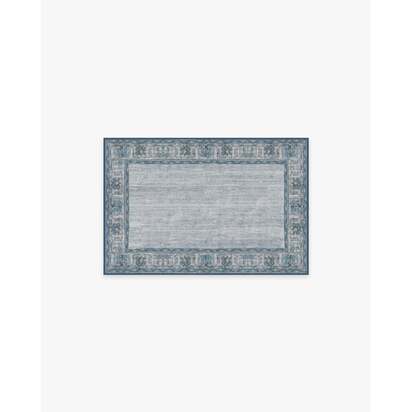 Vintage Daisy Bordered Blue Rug - 60 x 90 cm - All-In-One Rug