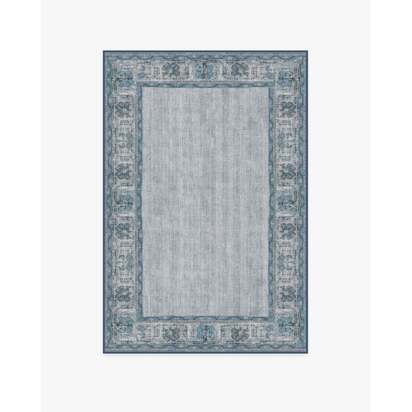 Vintage Daisy Bordered Blue Rug - 120 x 185 cm - All-In-One Rug