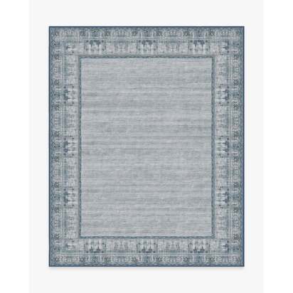 Vintage Daisy Bordered Blue Rug - 245 x 305 cm - All-In-One Rug