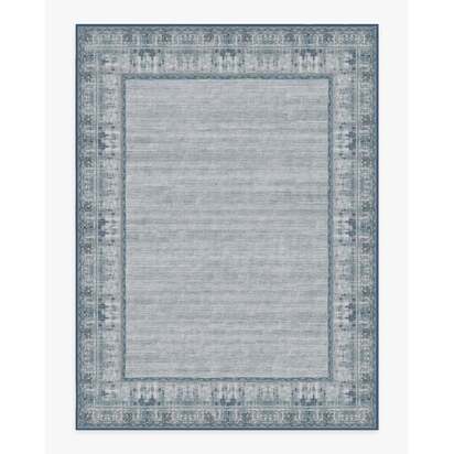 Vintage Daisy Bordered Blue Rug - 275 x 365 cm - All-In-One Rug