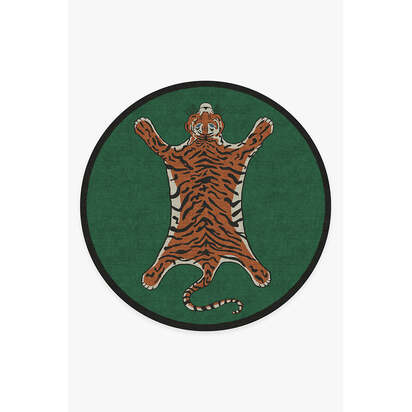 Tiger Emerald Rug by Jonathan Adler - 245 Round cm - All-In-One Rug