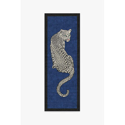 Snow Leopard Sapphire Rug by Jonathan Adler - 75 x 215 cm - All-In-One Rug
