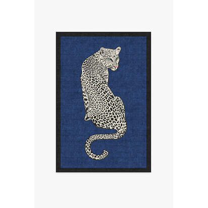 Snow Leopard Sapphire Rug by Jonathan Adler - 120 x 185 cm - All-In-One Rug