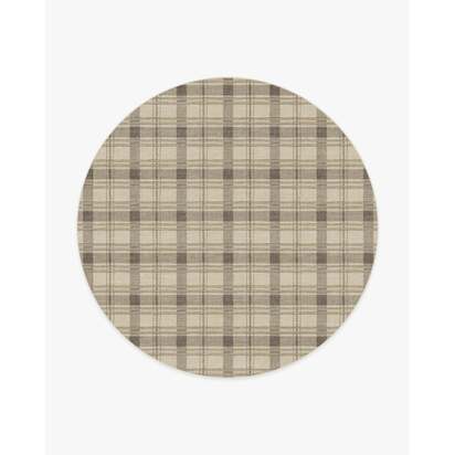 Piper Plaid Neutral Rug - 245 Round cm - All-In-One Rug