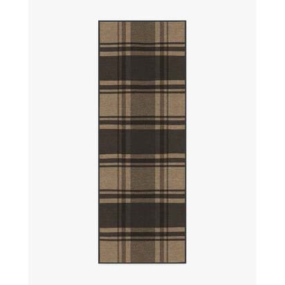 Easton Plaid Charcoal & Natural Rug - 75 x 215 cm - All-In-One Rug