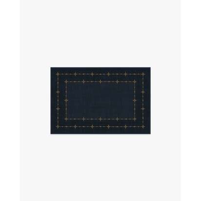 Sparkle Border Dark Navy Rug - 60 x 90 cm - All-In-One Rug