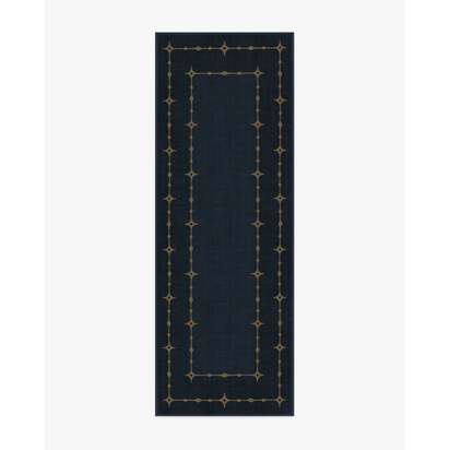 Sparkle Border Dark Navy Rug - 75 x 215 cm - All-In-One Rug