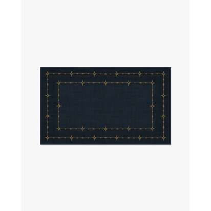 Sparkle Border Dark Navy Rug - 90 x 150 cm - All-In-One Rug