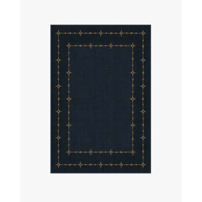 Sparkle Border Dark Navy Rug - 120 x 185 cm - All-In-One Rug