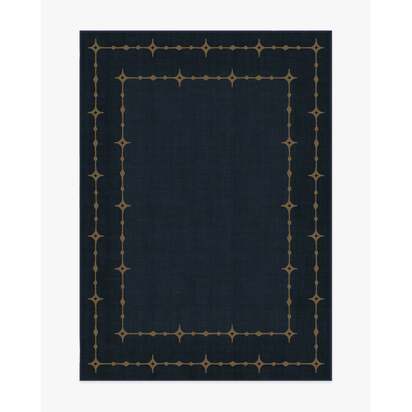 Sparkle Border Dark Navy Rug - 150 x 215 cm - All-In-One Rug