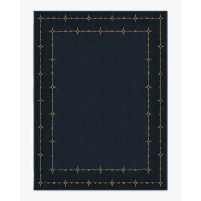Sparkle Border Dark Navy Rug - 275 x 365 cm - All-In-One Rug