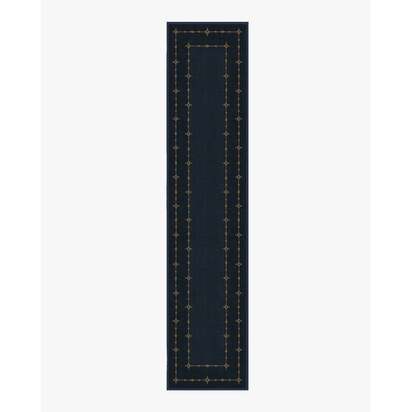 Sparkle Border Dark Navy Rug - 245 Round cm - All-In-One Rug