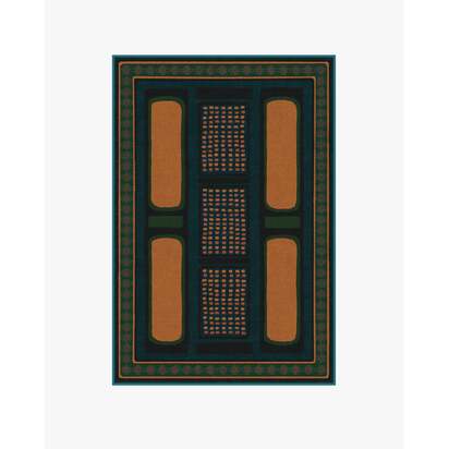 Nerissa Teal & Gold Rug by Architectural Digest - 75 x 215 cm - All-In-One Rug