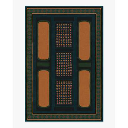 Nerissa Teal & Gold Rug by Architectural Digest - 200 x 290 cm - All-In-One Rug