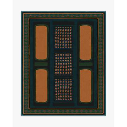 Nerissa Teal & Gold Rug by Architectural Digest - 245 x 305 cm - All-In-One Rug