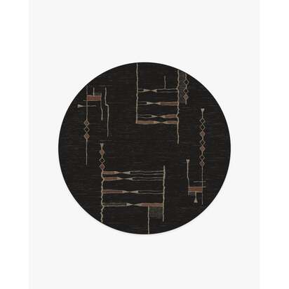 Nisa Ink Black Rug by Architectural Digest - 245 Round cm - All-In-One Rug