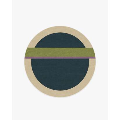 Breakout Teal & Chartreuse Rug by Architectural Digest - 185 Round cm - All-In-One Rug
