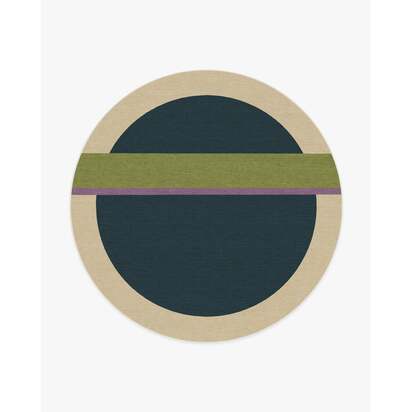 Breakout Teal & Chartreuse Rug by Architectural Digest - 245 Round cm - All-In-One Rug