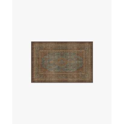 Rowan Teal Blue & Copper Rug - 60 x 90 cm - All-In-One Rug