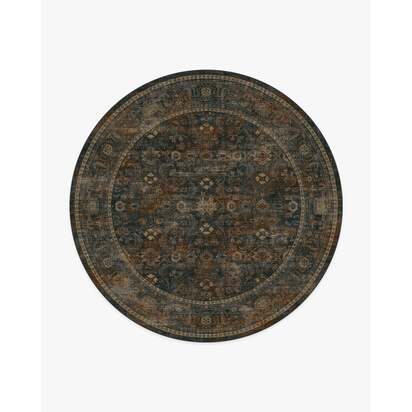 Ophelia Navy & Redwood Rug - 245 Round cm - All-In-One Rug