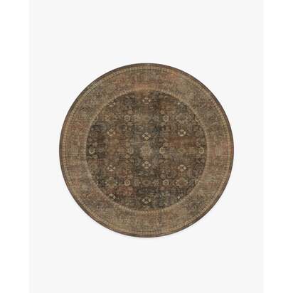 Ophelia Bronze Multicolour Rug - 185 Round cm - All-In-One Rug
