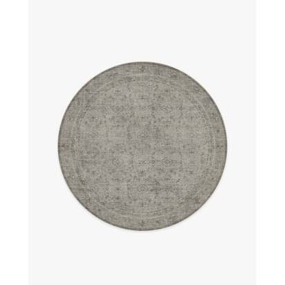 Frances Stone Grey Rug - 185 Round cm - All-In-One Rug