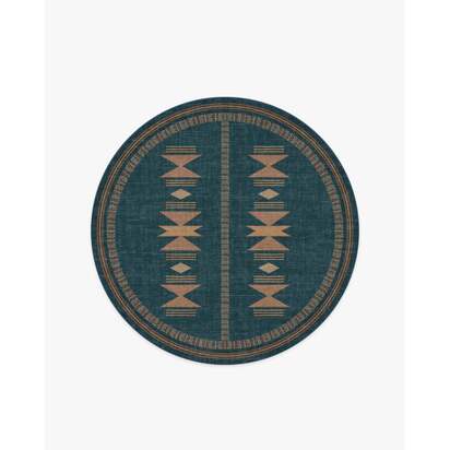 Lark Blue & Rose Rug - 185 Round cm - All-In-One Rug