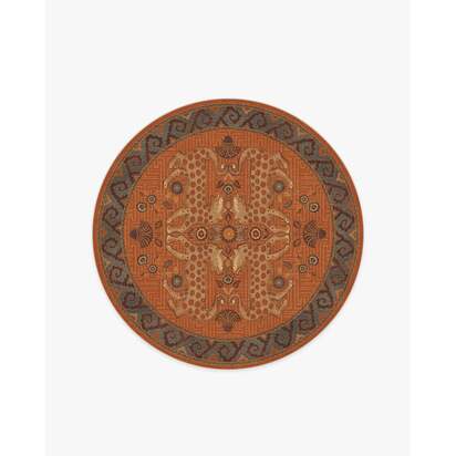 Eartha Terracotta Rug by Jungalow - 185 Round cm - All-In-One Rug