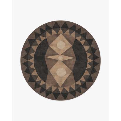 Hilma Charcoal Rug by Jungalow - 245 Round cm - All-In-One Rug