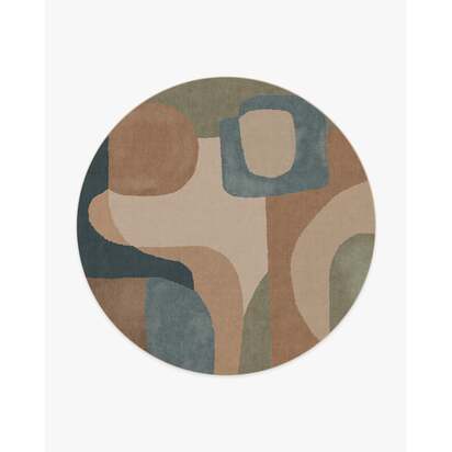 Sonia Sand & Ocean Rug by Jungalow - 245 Round cm - All-In-One Rug