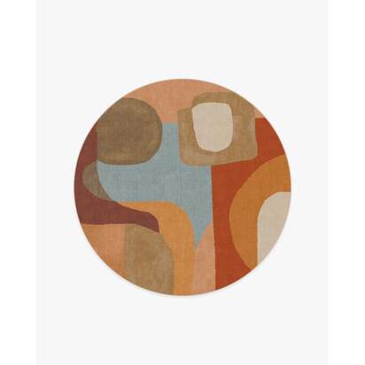 Sonia Terra & Sage Rug by Jungalow - 185 Round cm - All-In-One Rug