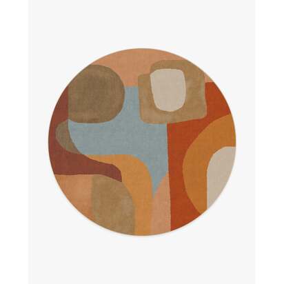 Sonia Terra & Sage Rug by Jungalow - 245 Round cm - All-In-One Rug