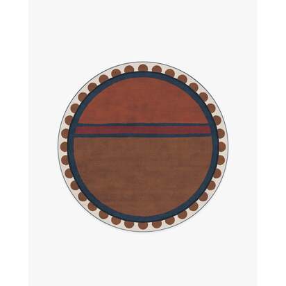 Nina Indigo & Rust Rug by Jungalow - 185 Round cm - All-In-One Rug